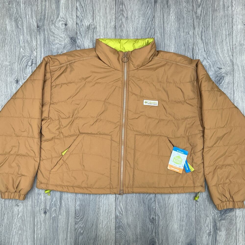 Columbia Insulated Cropped Jacket Size XL Womens Brown Green Wallowa $130